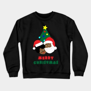 Black Santa and Mrs. Claus Merry Christmas Crewneck Sweatshirt